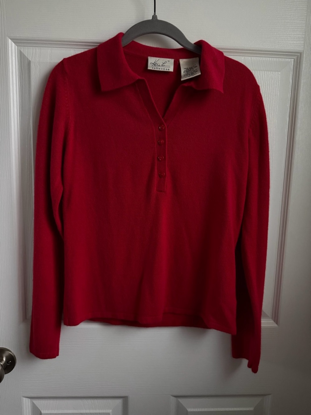 Kathie Lee Collection Red Long Sleeve Top